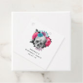 Gotische Grunge Bloemenschedel Bedankjes Labels (In situ)