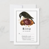Gotische Grunge Raven Bruiloft RSVP Kaartje (Voorkant)