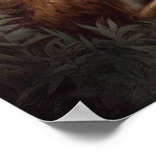 Gotische haas en Moon Art Print Poster (Hoek)