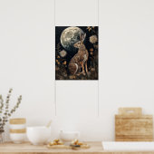 Gotische haas en Moon Art Print Poster (Keuken)