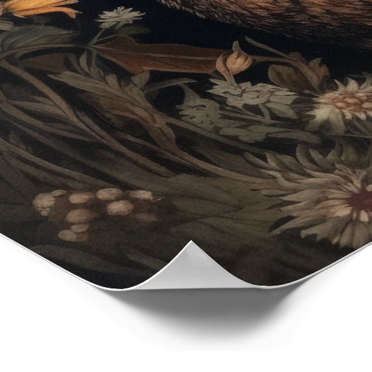 Gotische haas en Moon Art Print Poster (Hoek)