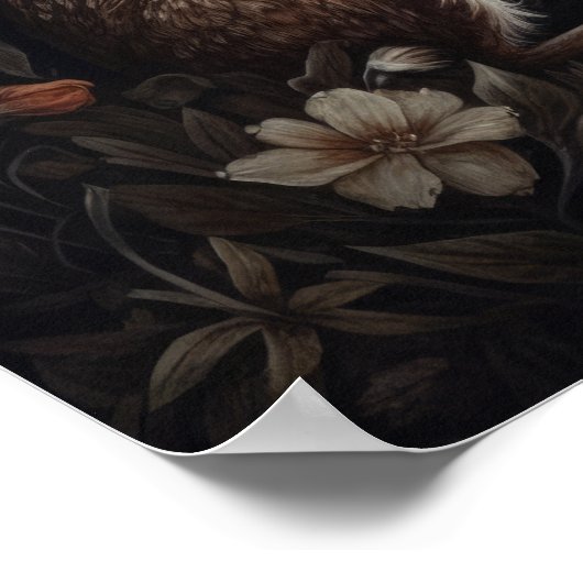 Gotische haas en Moon Art Print Poster (Hoek)