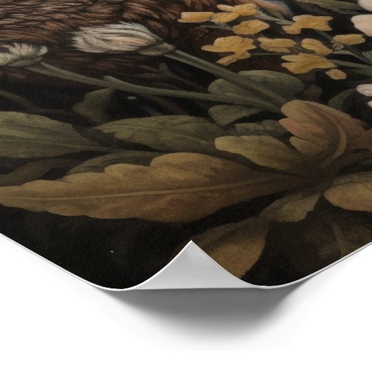 Gotische haas en Moon Art Print Poster (Hoek)