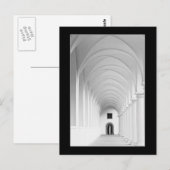 Gotische hal monochrome fotografie briefkaart (Voorkant / Achterkant)