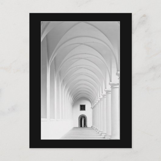 Gotische hal monochrome fotografie briefkaart (Voorkant)