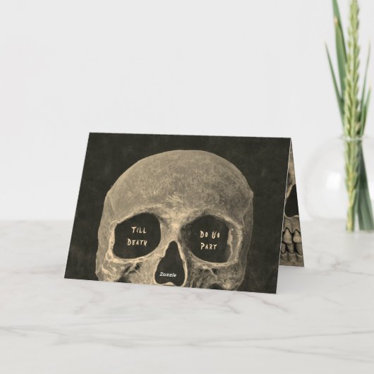 Gotische half schedel hoofd Sepia Hallobruiloft (Achterkant)