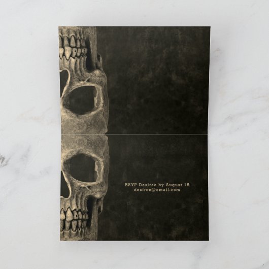 Gotische half schedel hoofd  Sepia Hallobruiloft (Binnen)