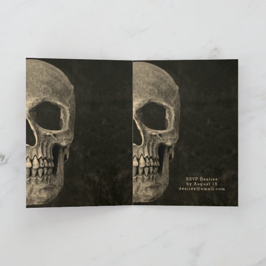 Gotische half schedel hoofd  Sepia Hallobruiloft (Binnen)