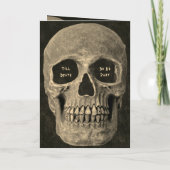 Gotische half schedel hoofd  Sepia Hallobruiloft (Achterkant)