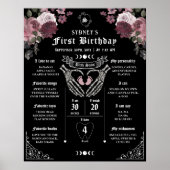 Gotische Halloween 1e Verjaardag Baby Meisje Miles Poster (Voorkant)