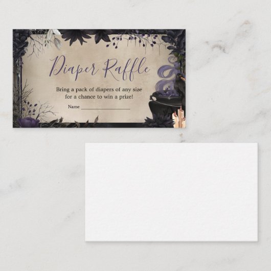 Gotische Halloween Baby is het brouwen van luier R Informatiekaartje (Voorkant / Achterkant)