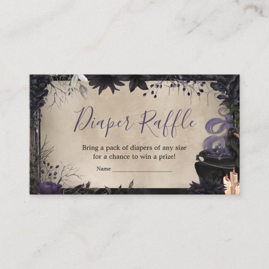 Gotische Halloween Baby is het brouwen van luier R Informatiekaartje (Voorkant)