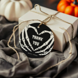 Gotische Halloween Baby shower Ronde Bedankjes Labels