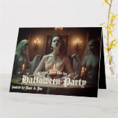 Gotische Halloween banket in kaarslicht Kaart (Gele Bloem)