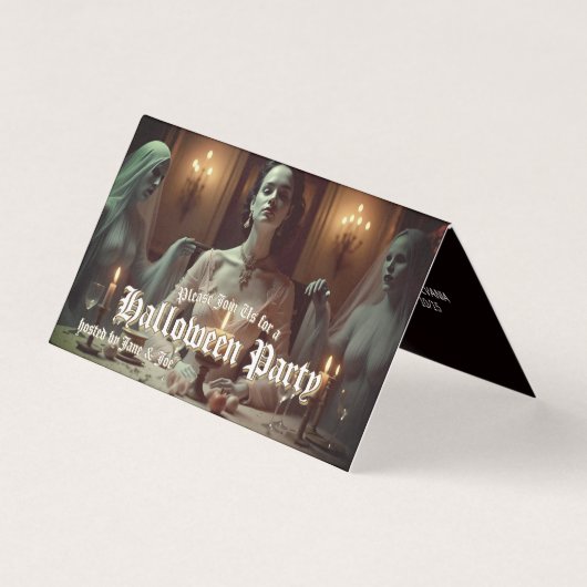 Gotische Halloween banket in kaarslicht Kaart (Voorkant)