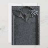 Gotische Halloween Black Bat & Arch Wedding Kaart (Achterkant)