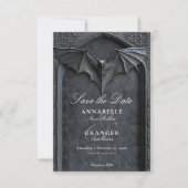 Gotische Halloween Black Bat & Arch Wedding Save The Date (Voorkant)