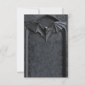 Gotische Halloween Black Bat & Arch Wedding Save The Date (Achterkant)