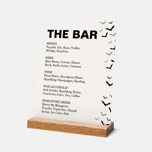 Gotische Halloween Black en Bourgondische bruiloft Acryl Bord (Hoek)