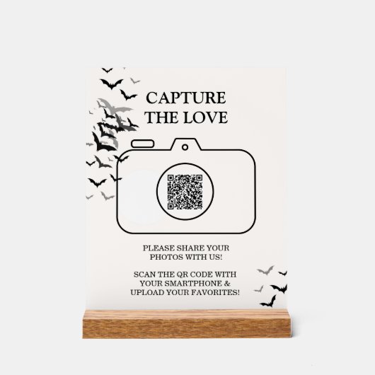 Gotische Halloween Black en Bourgondische bruiloft Acryl Bord (Voorkant)