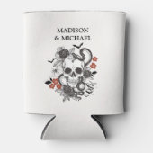 Gotische Halloween Black en Bourgondische bruiloft Blikjeskoeler (Voorkant)