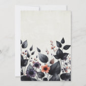 Gotische Halloween Bloemen Huwelijksuitnodiging Kaart (Achterkant)