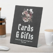 Gotische Halloween Bloemenskelet Kaarten en Gesche Reclamebord Met Voetstuk (Insitu)