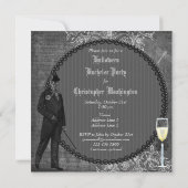 Gotische Halloween Bruidegom Shabby Chic Jonggezel Kaart (Achterkant)