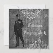Gotische Halloween Bruidegom Shabby Chic Jonggezel Kaart (Voorkant)