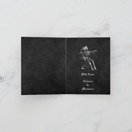 Gotische Halloween bruiloft bedankkaart (Binnen)