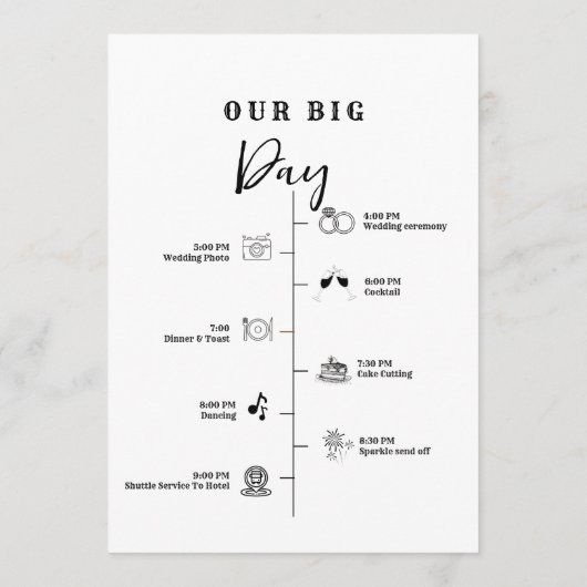 Gotische Halloween bruiloft dag Evenementen Tijdli Programmakaart (Achterkant)