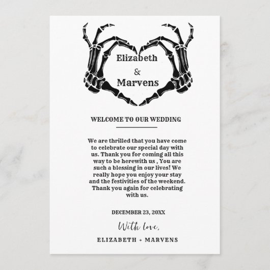 Gotische Halloween bruiloft dag Evenementen Tijdli Programmakaart (Voorkant)