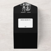 Gotische halloween bruiloft paar allemaal in één u all in one uitnodiging (Buitenkant)