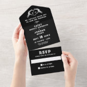 Gotische halloween bruiloft paar allemaal in één u all in one uitnodiging (Afscheurbaar)