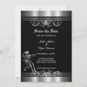 Gotische halloween bruiloft save the date aankondiging (Voorkant)