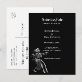 Gotische halloween bruiloft save the date ansichtk aankondigingskaart