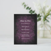 Gotische halloween bruiloft save the date ansichtk aankondigingskaart (Staand voorkant)