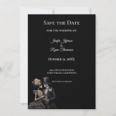 Gotische halloween bruiloft save the date uitnodig aankondiging (Voorkant)