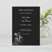 Gotische halloween bruiloft save the date uitnodig aankondiging (Staand voorkant)