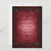 Gotische halloween bruiloft save the date uitnodig aankondiging (Voorkant)