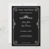 Gotische halloween bruiloft save the date uitnodig aankondiging (Voorkant)