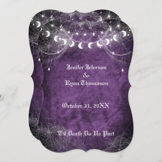 Gotische Halloween bruiloft uitnodiging (Voorkant / Achterkant)