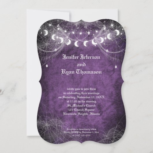 Gotische Halloween bruiloft uitnodiging (Achterkant)