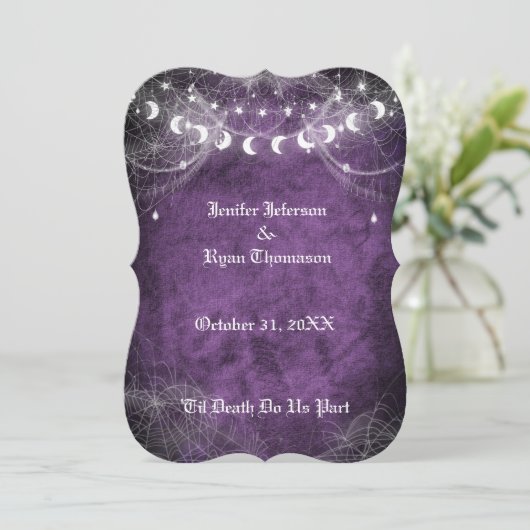 Gotische Halloween bruiloft uitnodiging (Staand voorkant)