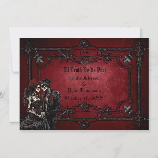 Gotische Halloween bruiloft uitnodiging (Voorkant)
