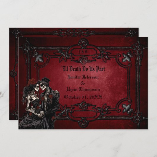 Gotische Halloween bruiloft uitnodiging (Voorkant / Achterkant)