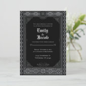 Gotische Halloween bruiloft uitnodiging (Staand voorkant)