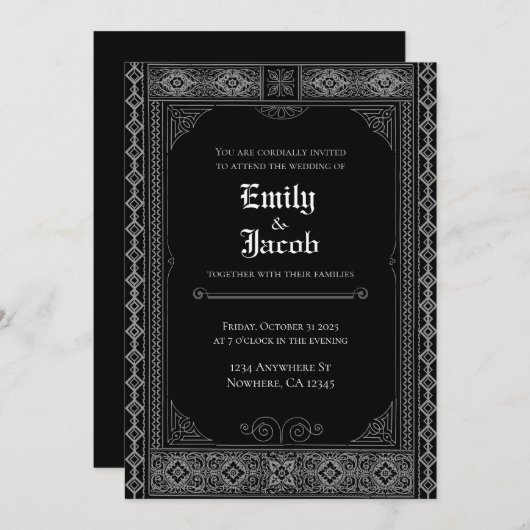 Gotische Halloween bruiloft uitnodiging (Voorkant / Achterkant)