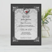 Gotische Halloween bruiloft uitnodiging (Staand voorkant)