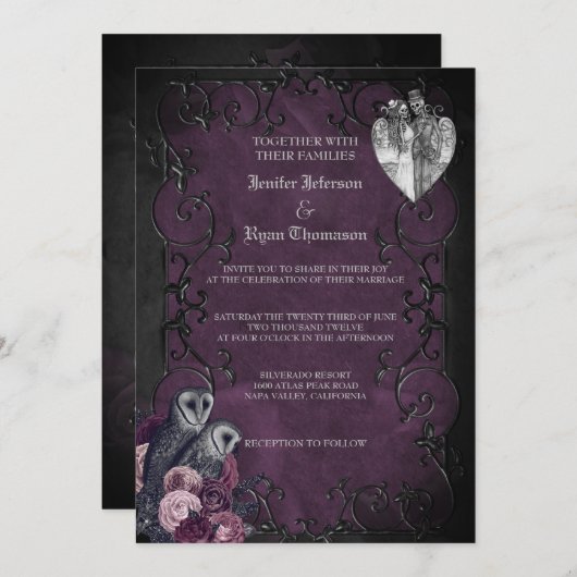 Gotische Halloween bruiloft uitnodiging (Voorkant / Achterkant)